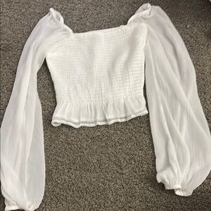 Hollister White Puff Sleeve Blouse